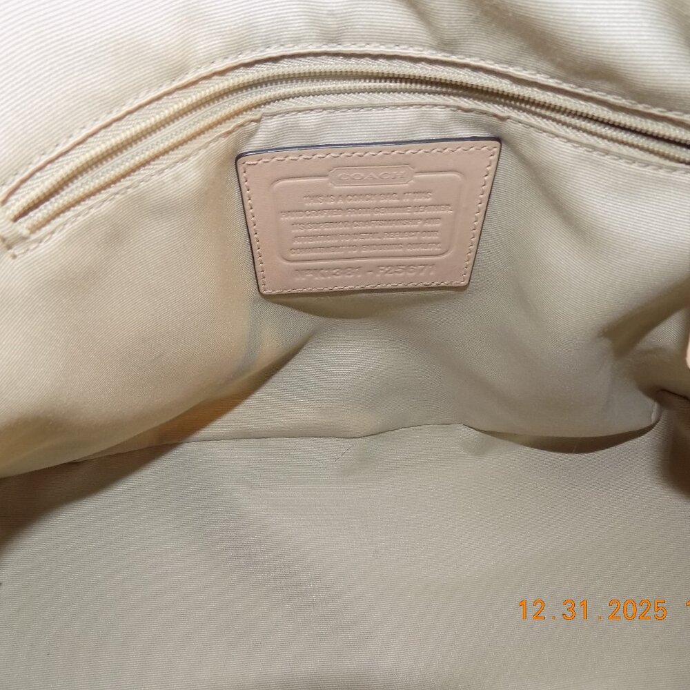 Coach Blue Leather Cora Domed Satchel Bag - Picture 5 of 5